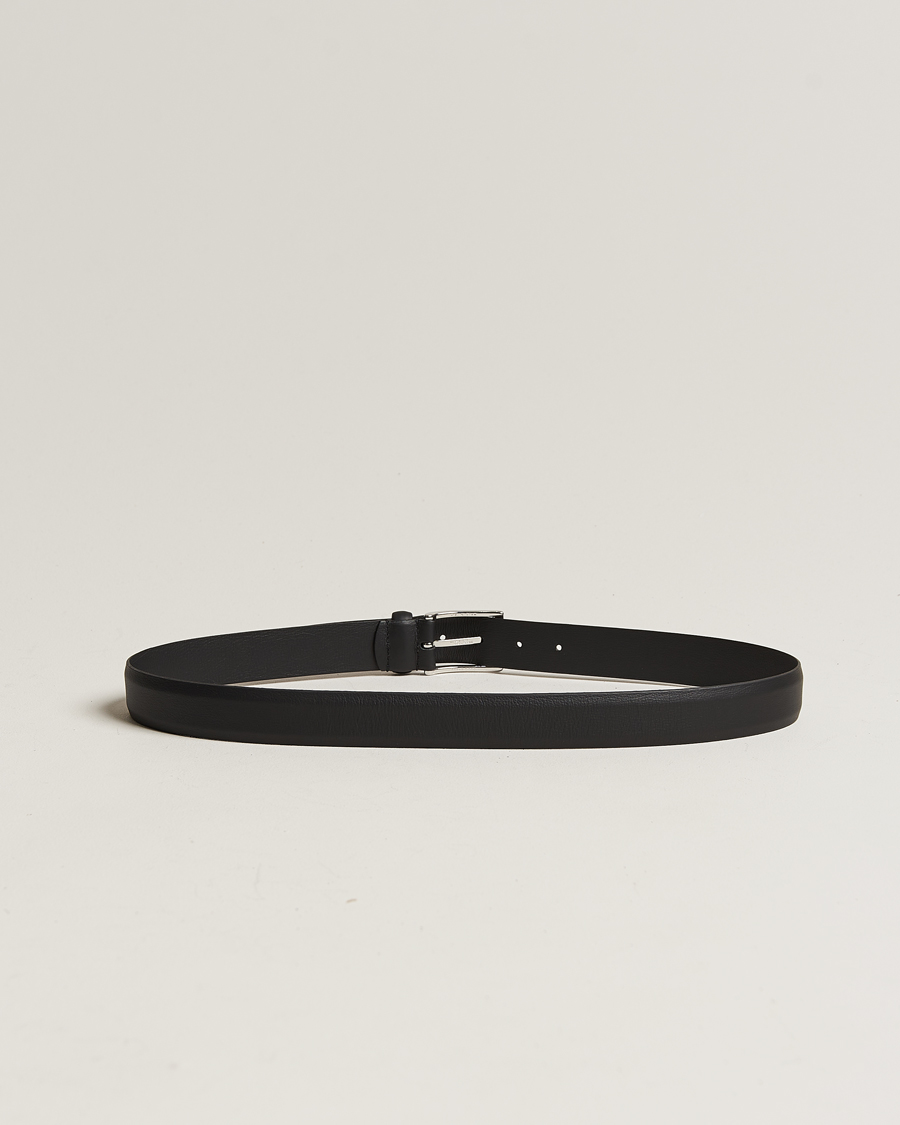 Herre | The Classics of Tomorrow | Anderson's | Double Nappa Calf 3 cm Belt Black