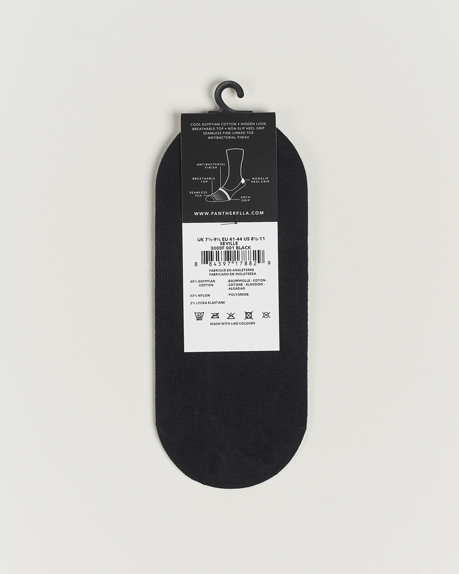 Herre | Best of British | Pantherella | Footlet Cotton/Nylon Sock Black