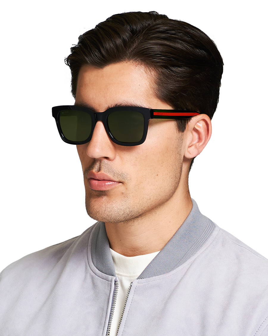 Herre | Firkantede solbriller | Gucci | GG0001S Sunglasses  Black/Green