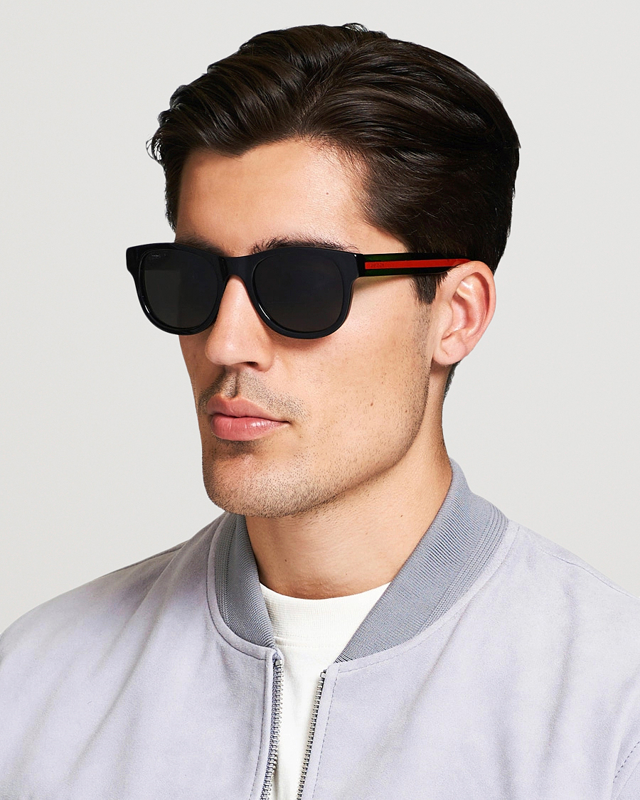 Herre | Gucci GG0003S Sunglasses Black/Green/Grey | Gucci | GG0003S Sunglasses Black/Green/Grey