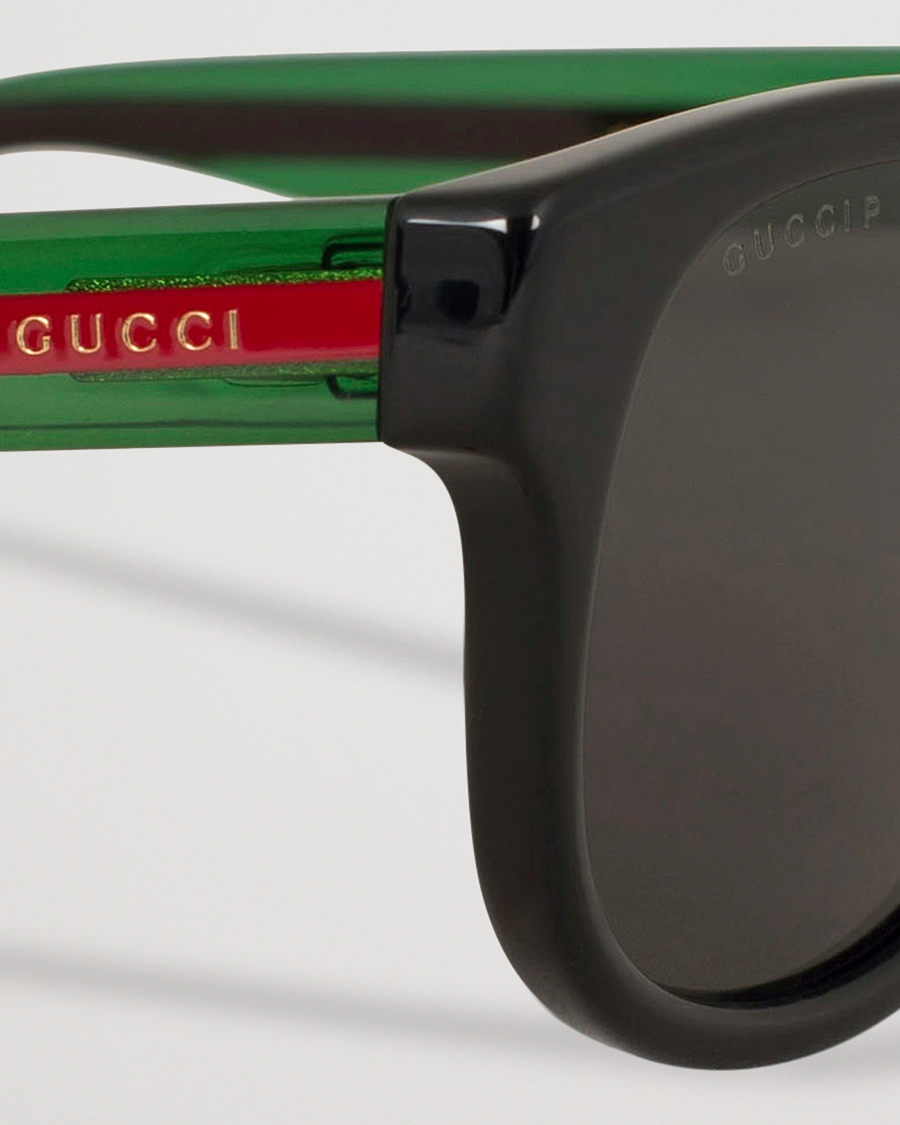 Herre | Gucci GG0003S Sunglasses Black/Green/Grey | Gucci | GG0003S Sunglasses Black/Green/Grey