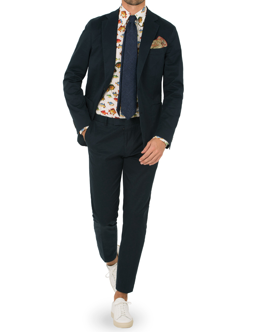 Herre | Skjorter | Eton | Slim Fit Twill Printed Fish Shirt White