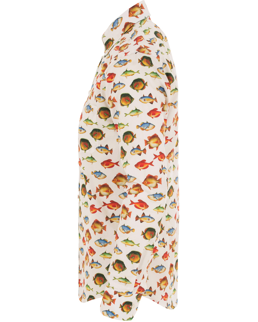 Herre | Skjorter | Eton | Slim Fit Twill Printed Fish Shirt White