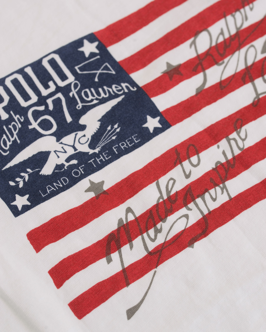 Herre | T-Shirts | Polo Ralph Lauren | American Flag Print Crew Neck Tee White