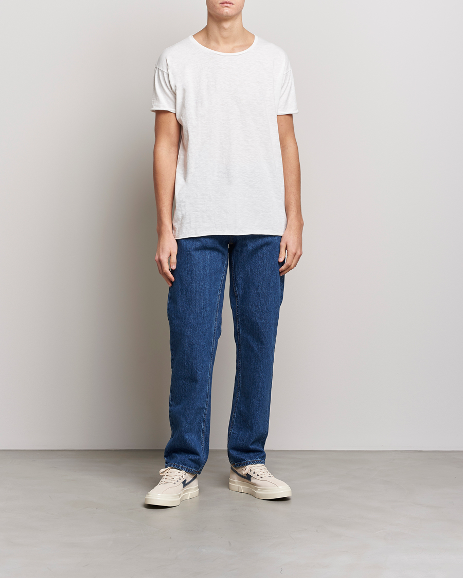 Herre | T-Shirts | Nudie Jeans | Roger Slub Crew Neck Tee Off White