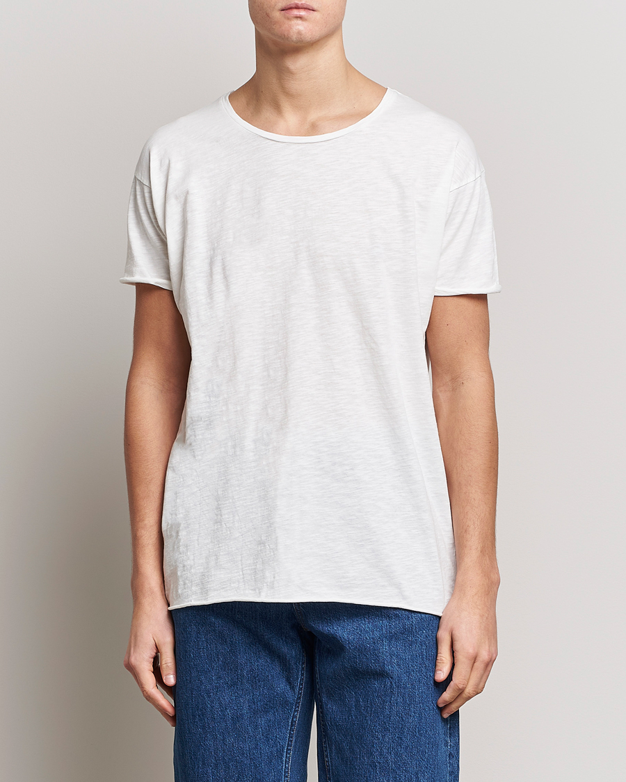 Herre | T-Shirts | Nudie Jeans | Roger Slub Crew Neck Tee Off White