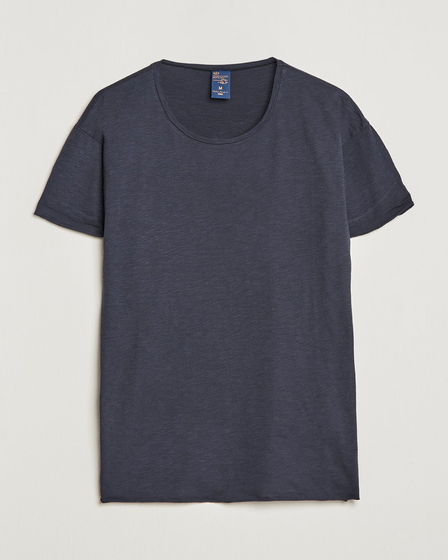 Herre | T-Shirts | Nudie Jeans | Roger Slub Crew Neck Tee Navy