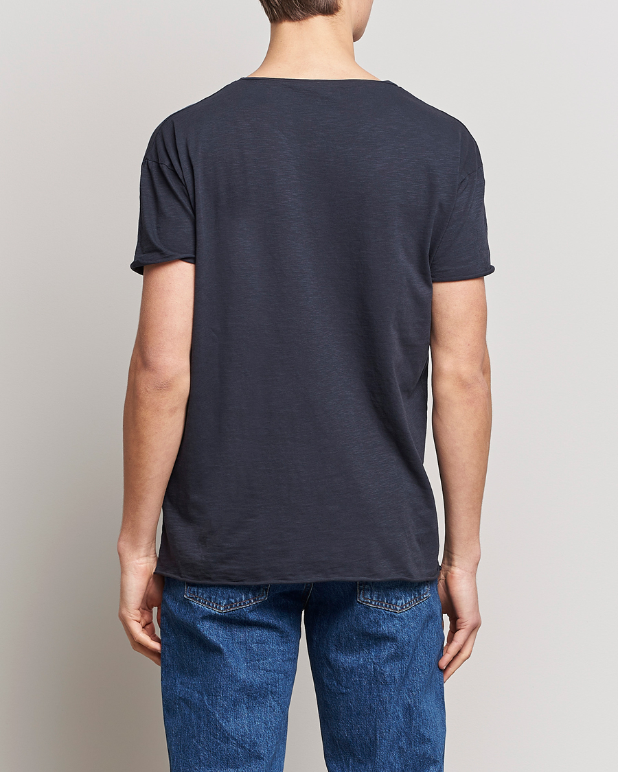 Herre | T-Shirts | Nudie Jeans | Roger Slub Crew Neck Tee Navy