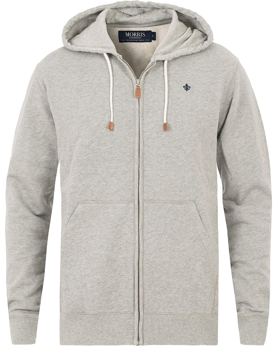 Herre | Trøjer | Morris | Full Zip Hoodie Light Grey Melange