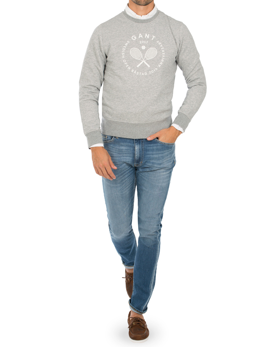 Herre | Trøjer | GANT | Båstad Crew Neck Sweatshirt Grey Melange