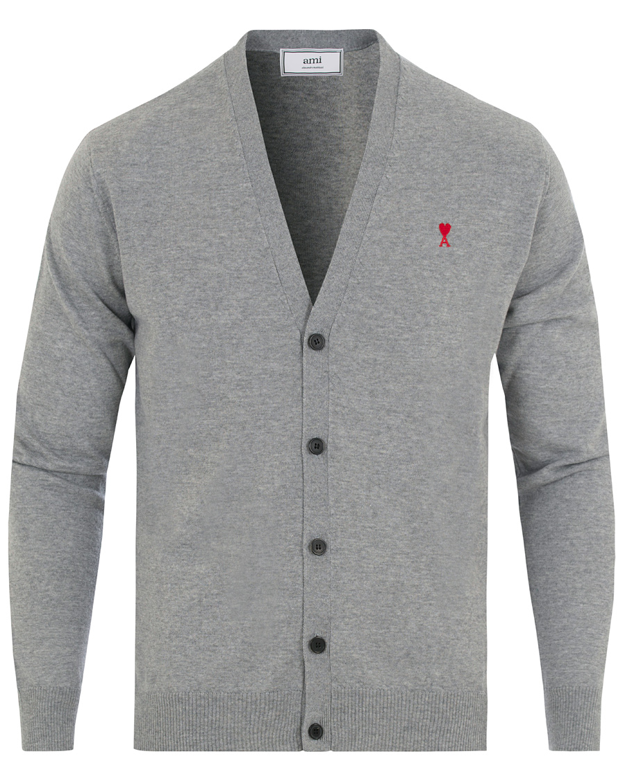Herre | Trøjer | AMI | Cardigan Broderie Grey
