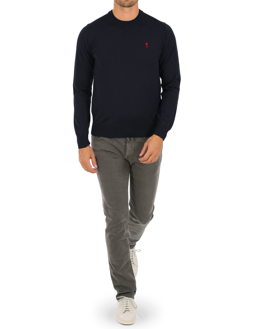Herre | Trøjer | AMI | Crew Neck Logo Sweater Navy