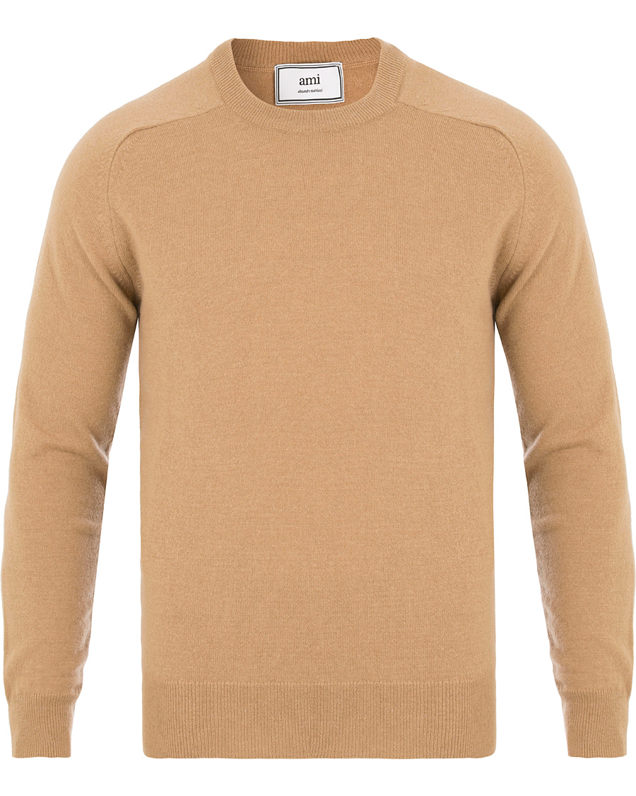 Herre | Trøjer | AMI | Crew Neck Knitted Sweater Camel