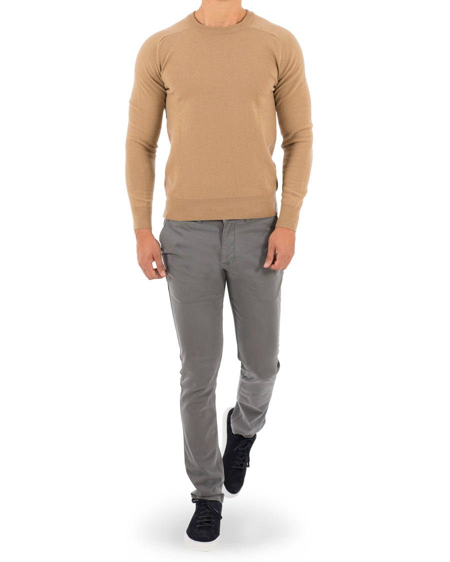 Herre | Trøjer | AMI | Crew Neck Knitted Sweater Camel