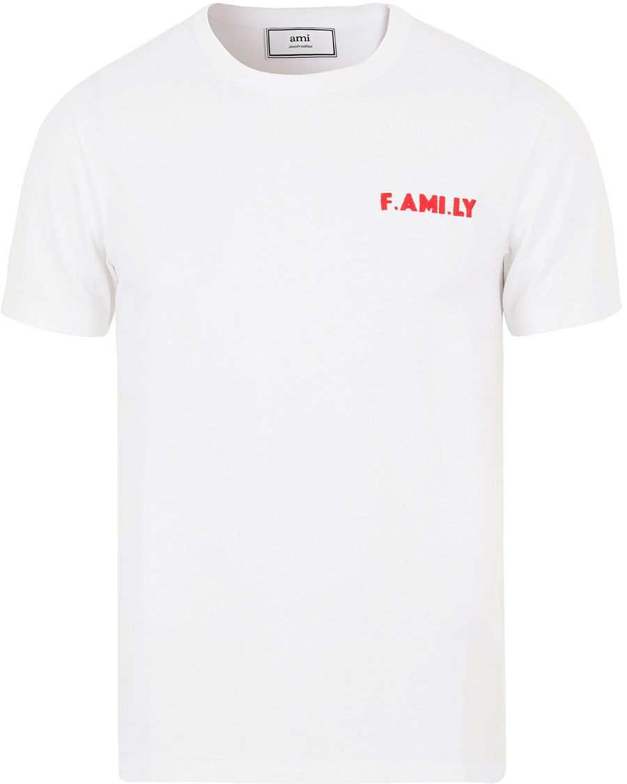 Herre | T-Shirts | AMI | F.A M I.LY Crew Neck T-Shirt White