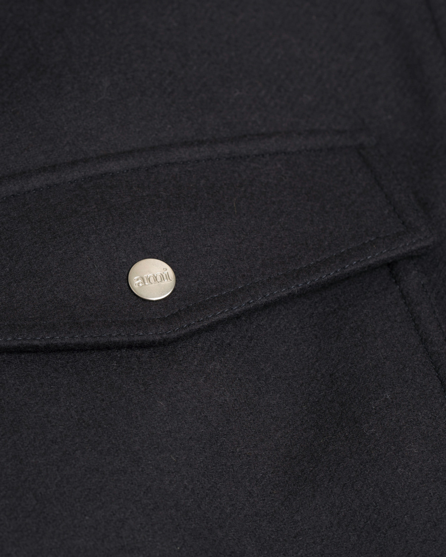 Herre | Jakker | AMI | Blouson Shearling Poches Plaquees Jacket Navy