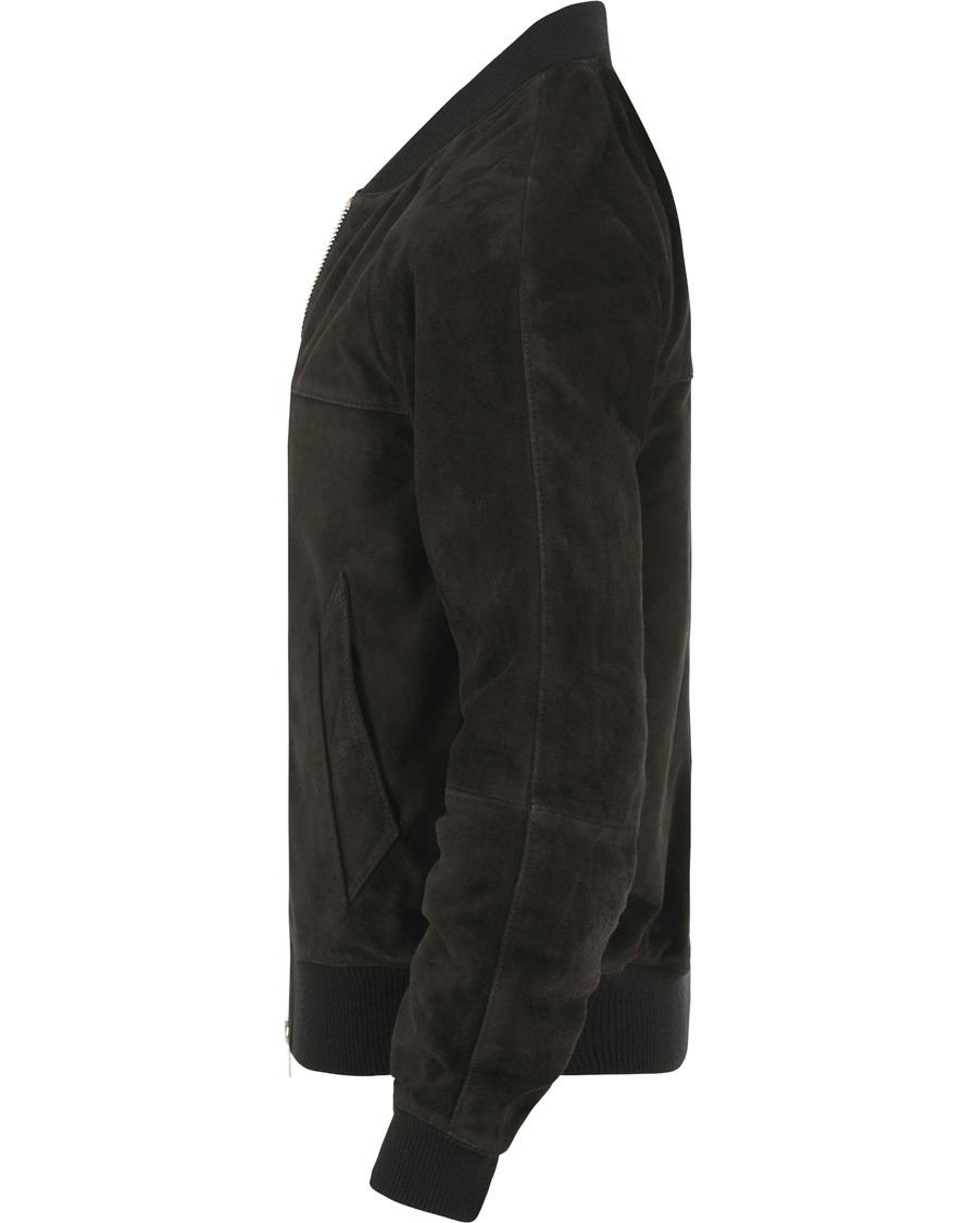 Herre | Jakker | AMI | Suede Bomber Jacket Black