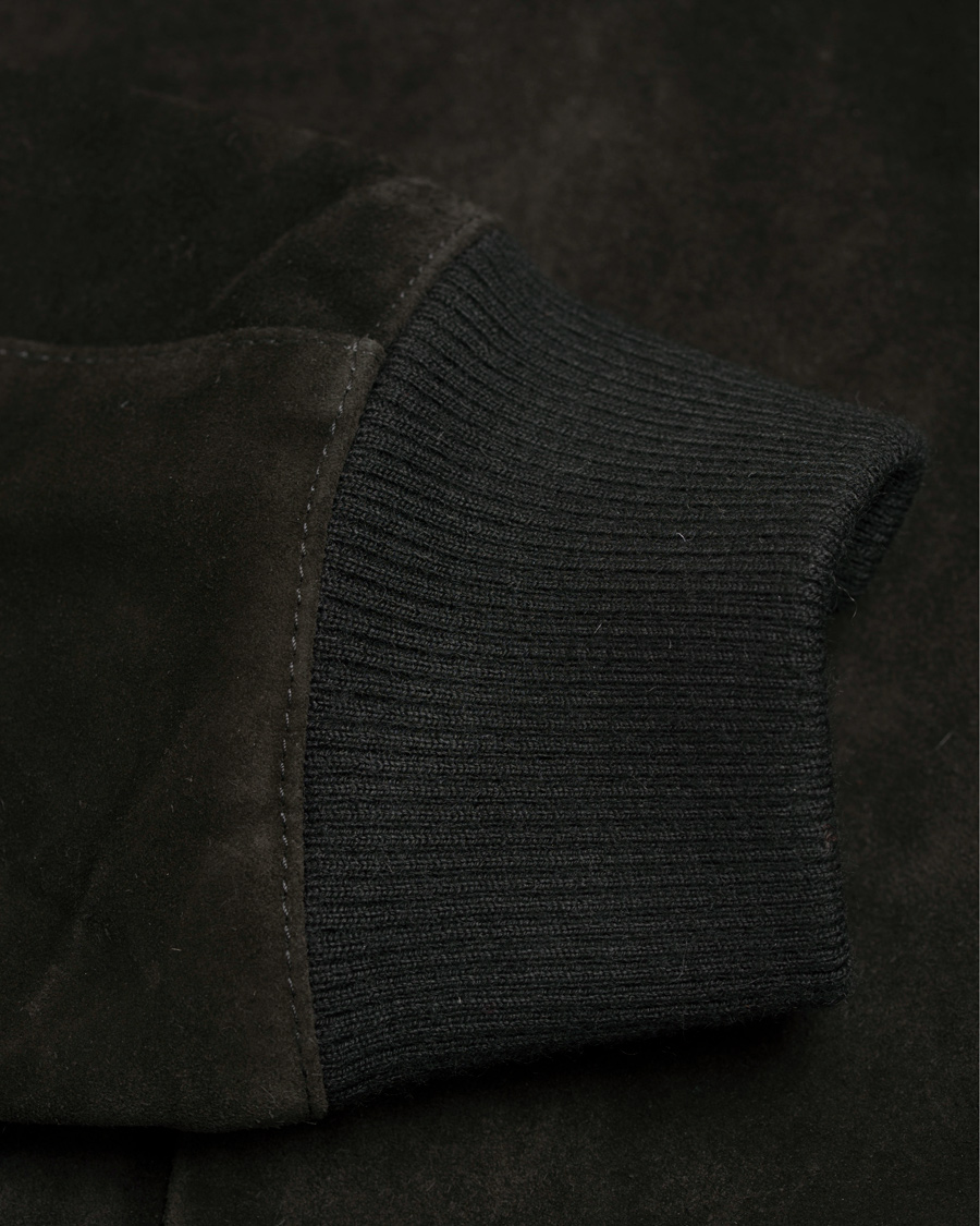 Herre | Jakker | AMI | Suede Bomber Jacket Black