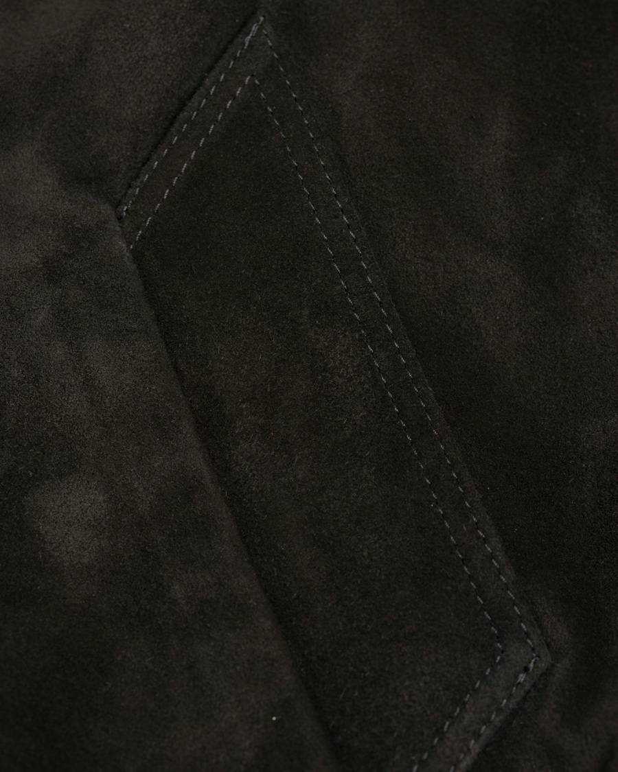 Herre | Jakker | AMI | Suede Bomber Jacket Black