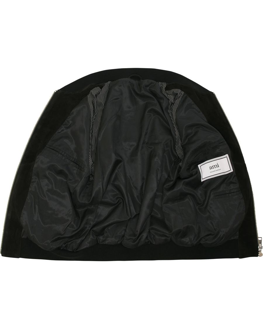 Herre | Jakker | AMI | Suede Bomber Jacket Black