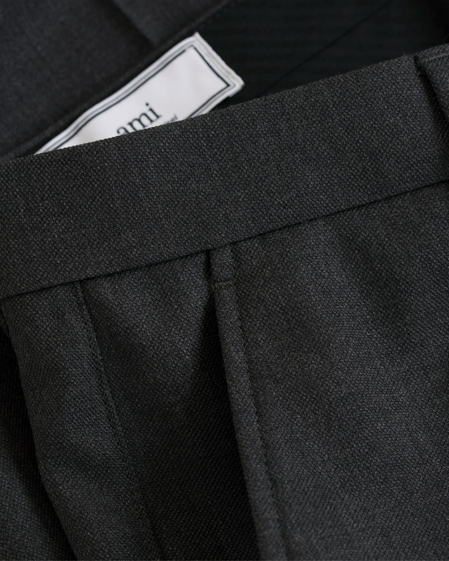 Herre | Bukser | AMI | Carrot Fit Turn Up Trousers Grey