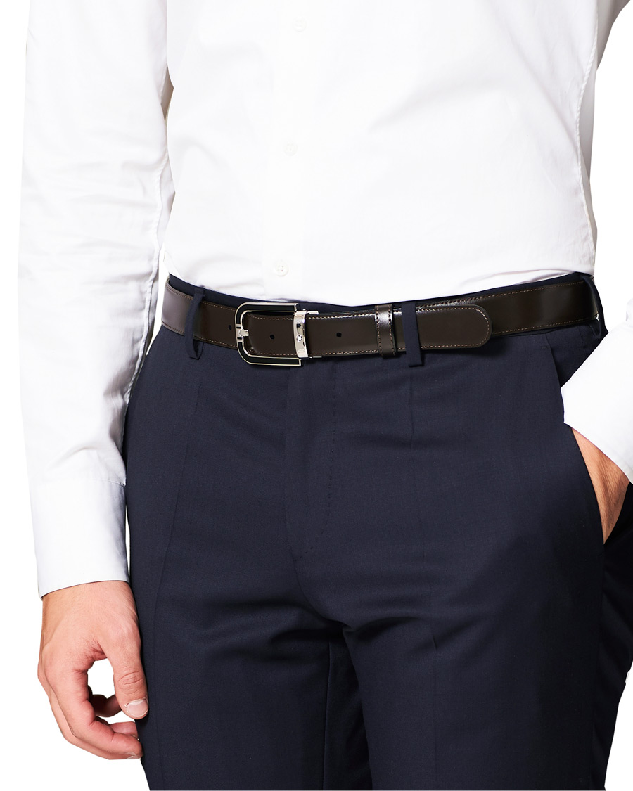 Herre | Montblanc Reversible Horseshoe Buckle 30mm Belt Black | Montblanc | Reversible Horseshoe Buckle 30mm Belt Black