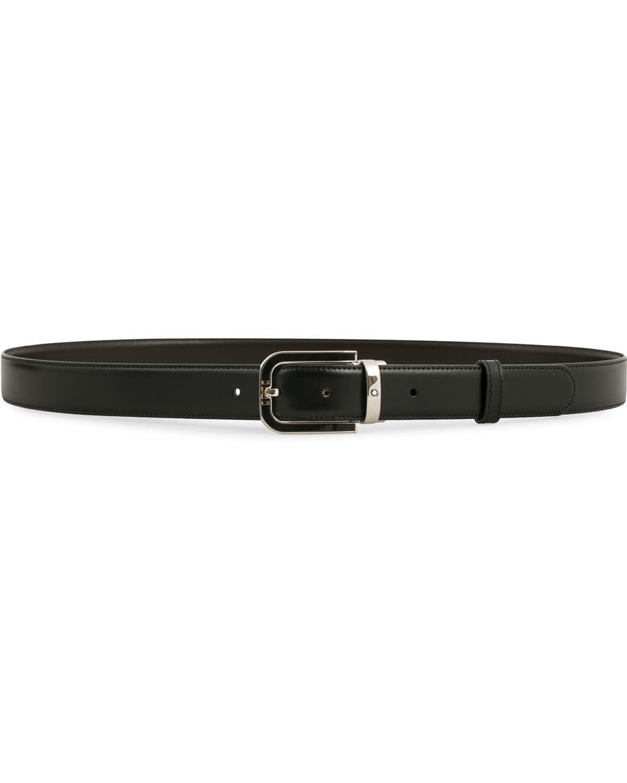 Herre | Montblanc Reversible Horseshoe Buckle 30mm Belt Black | Montblanc | Reversible Horseshoe Buckle 30mm Belt Black
