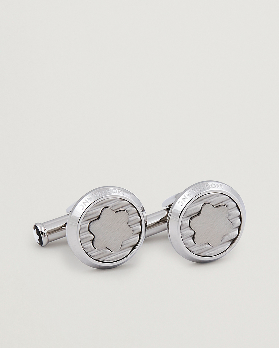Herre | Montblanc Steel Cufflinks Corrugated Emblem | Montblanc | Steel Cufflinks Corrugated Emblem