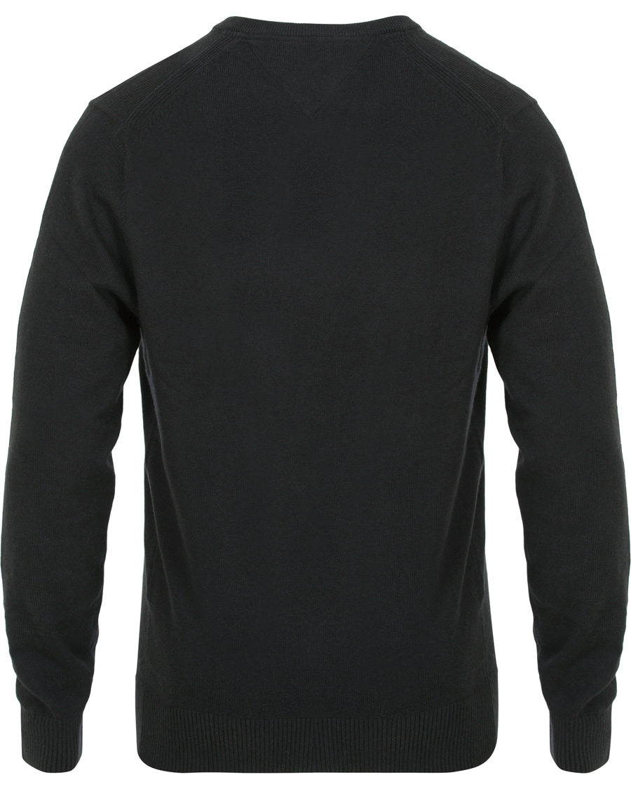 Herre | Trøjer | Tommy Hilfiger | Pima Cotton/Cashmere V-Neck Pullover Flag Black