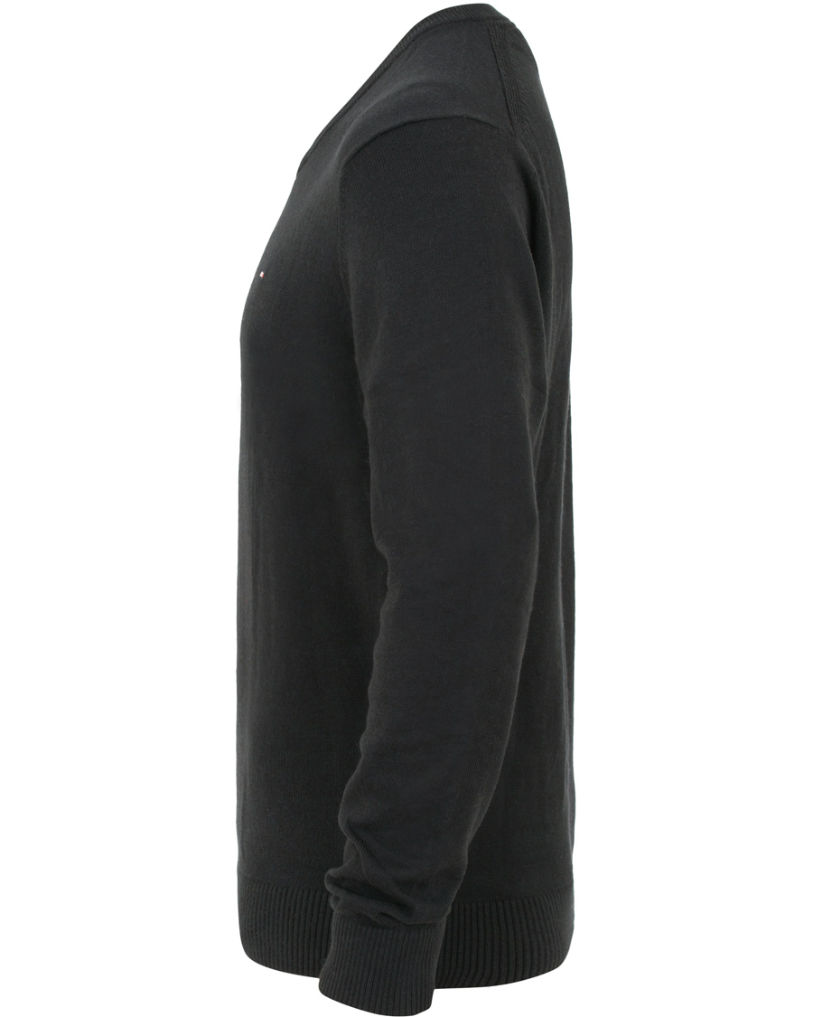 Herre | Trøjer | Tommy Hilfiger | Pima Cotton/Cashmere V-Neck Pullover Flag Black