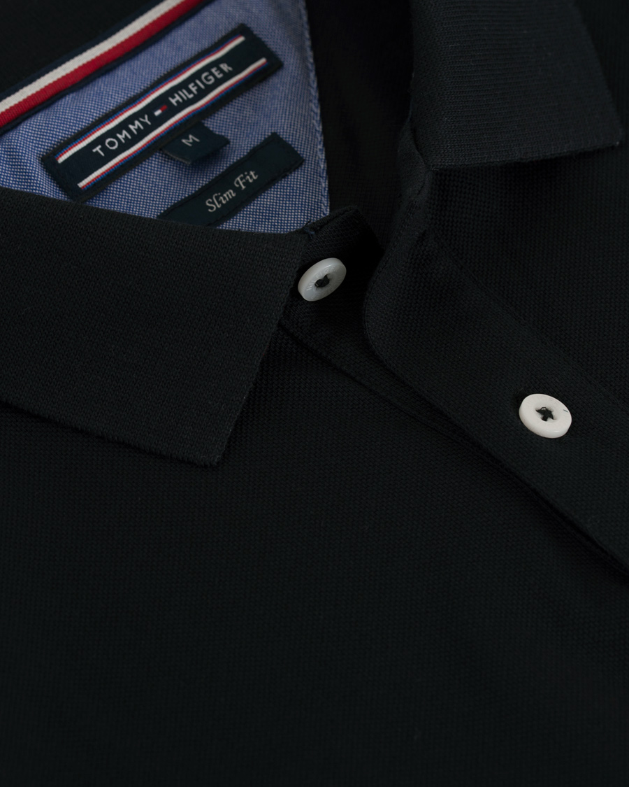 Herre | Trøjer | Tommy Hilfiger | Luxury Slim Fit Long Sleeve Polo Flag Black