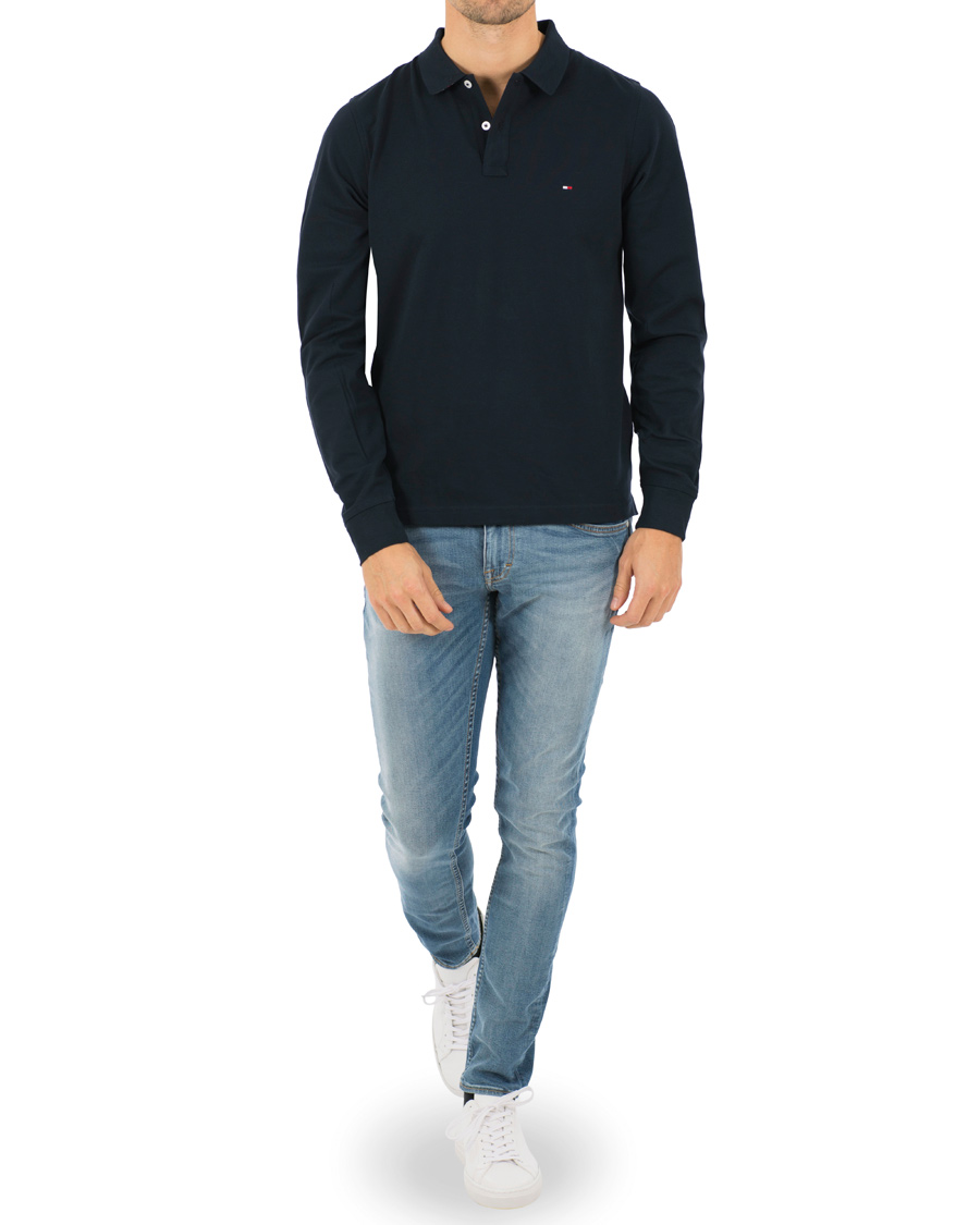 Herre | Trøjer | Tommy Hilfiger | Luxury Slim Fit Long Sleeve Polo Sky Captain