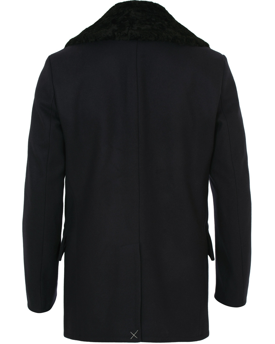 Herre | Jakker | Private White V.C. | The Shearling Collar Pea Coat Navy