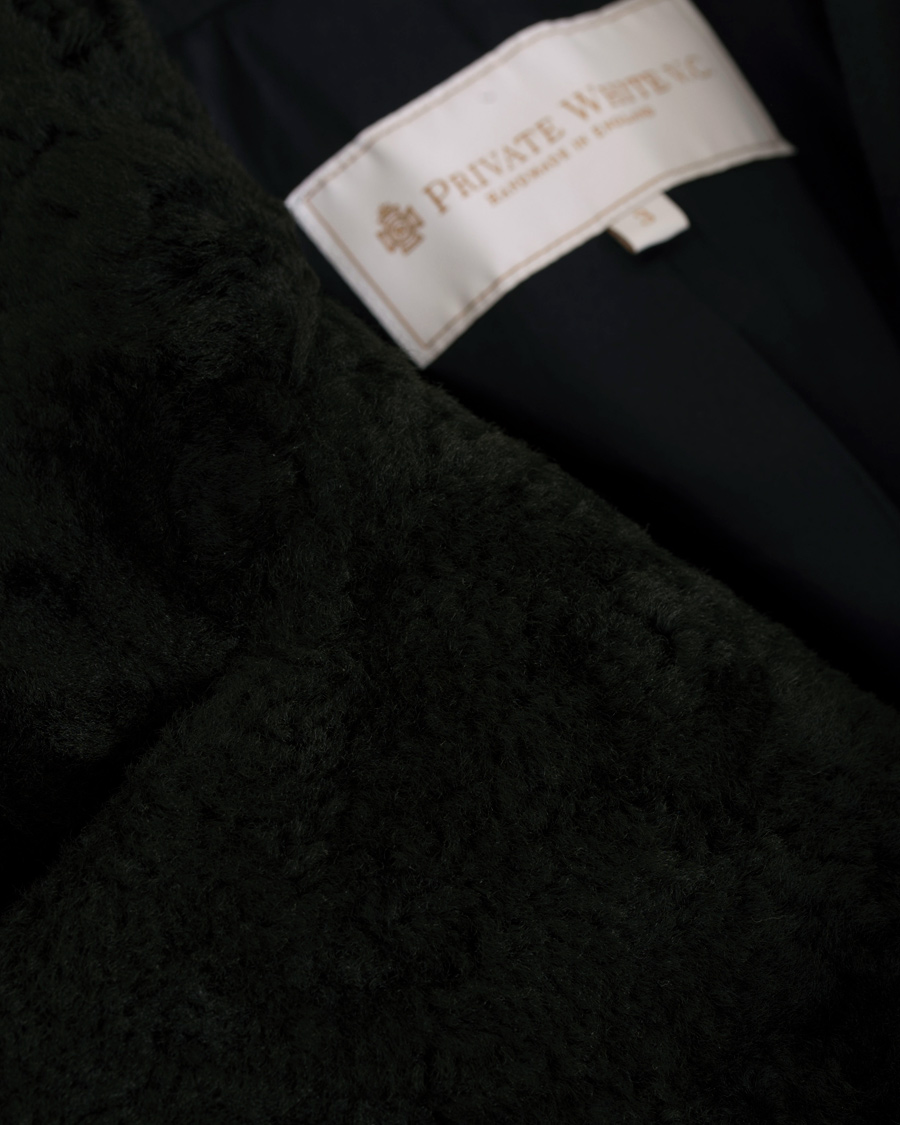 Herre | Jakker | Private White V.C. | The Shearling Collar Pea Coat Navy