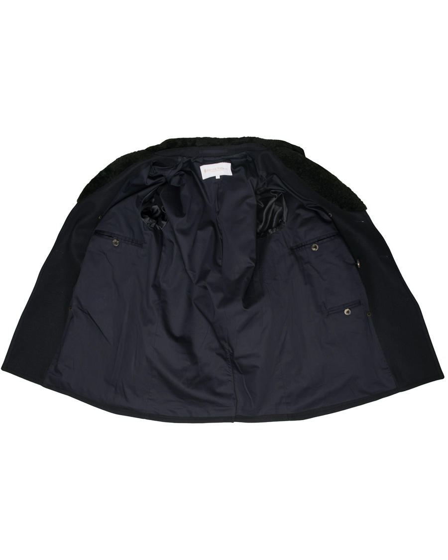 Herre | Jakker | Private White V.C. | The Shearling Collar Pea Coat Navy