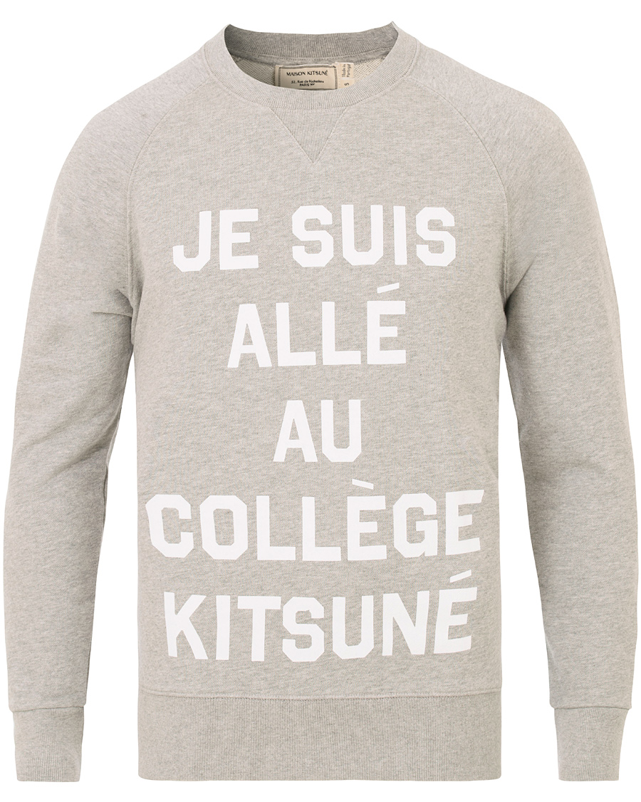 Herre | Trøjer | Maison Kitsuné | Sweatshirt Je Suis Alle Grey Melange
