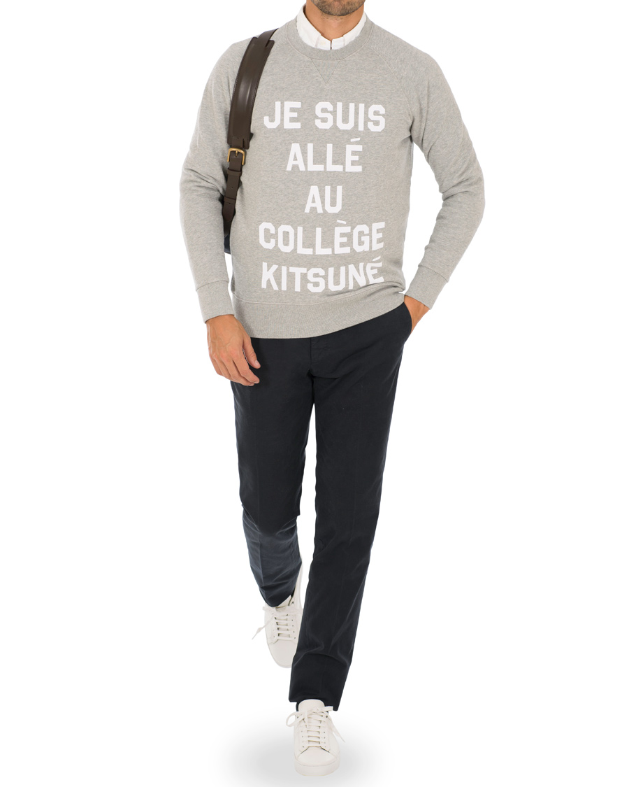 Herre | Trøjer | Maison Kitsuné | Sweatshirt Je Suis Alle Grey Melange