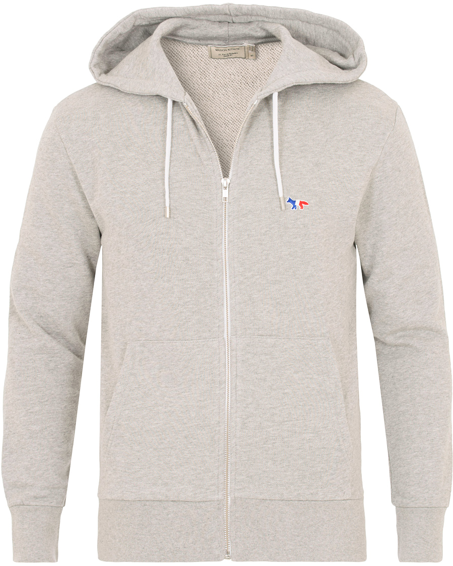 Herre | Trøjer | Maison Kitsuné | Zip Hoodie Tricolor Fox Patch Grey Melange