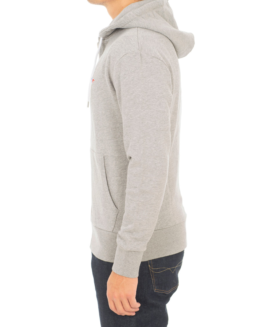 Herre | Trøjer | Maison Kitsuné | Zip Hoodie Tricolor Fox Patch Grey Melange