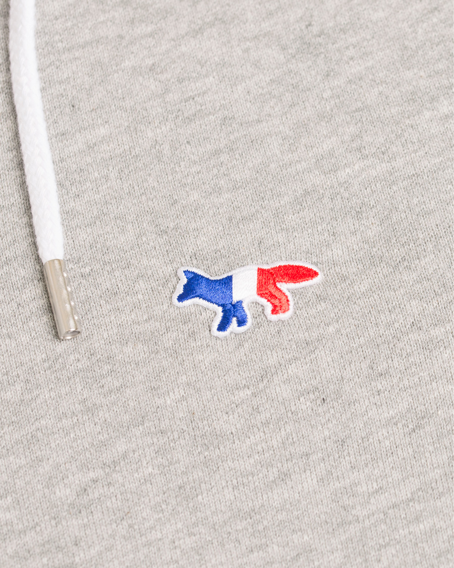 Herre | Trøjer | Maison Kitsuné | Zip Hoodie Tricolor Fox Patch Grey Melange