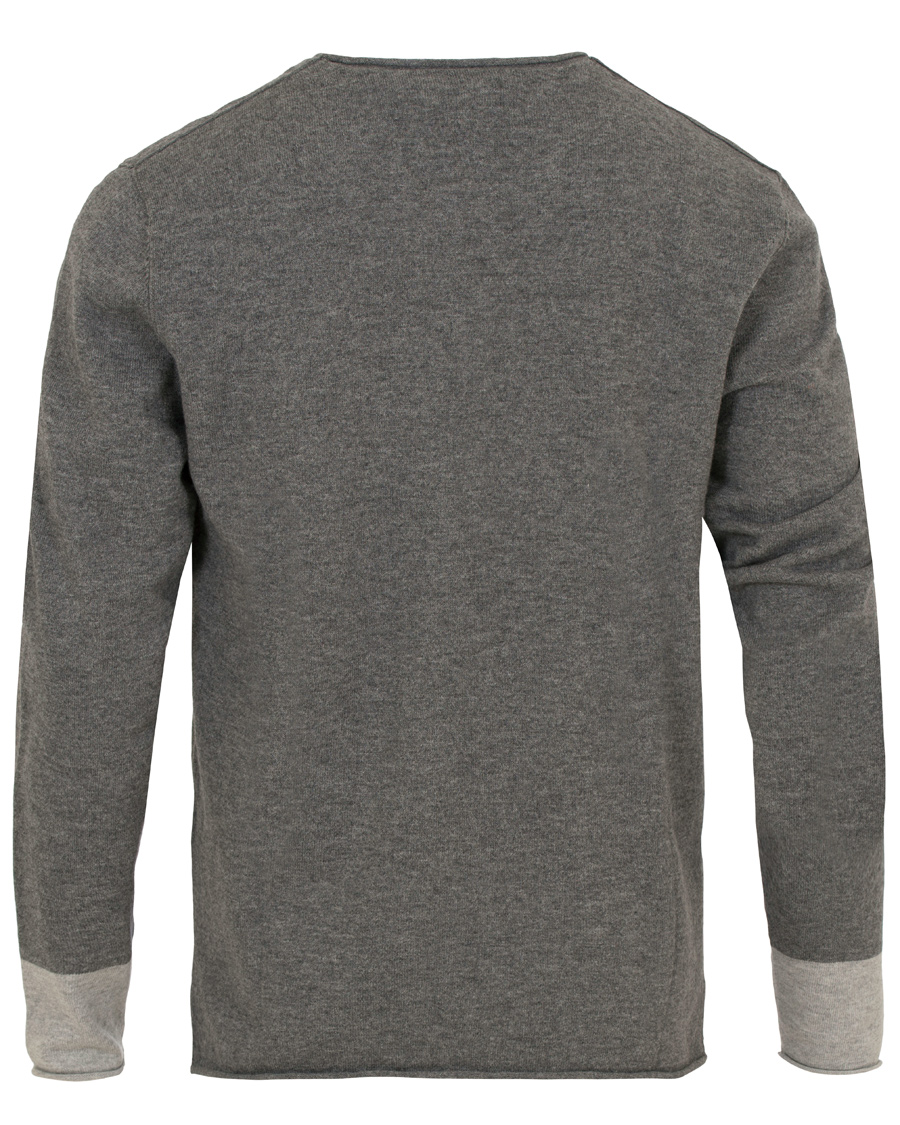 Herre | Trøjer | Filippa K | Cotton/Merino Roll Edge Sweater Grey Melange
