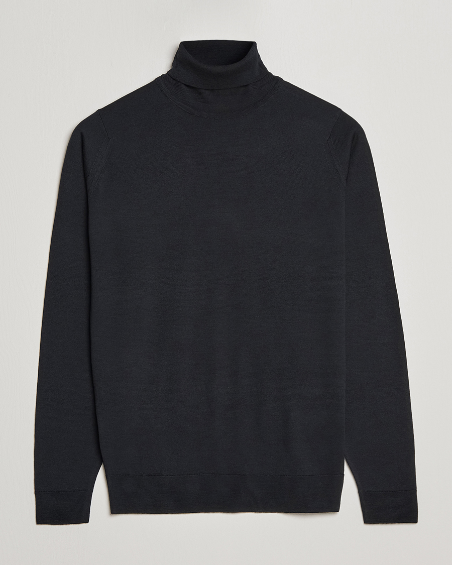 Herre | Trøjer | John Smedley | Cherwell Extra Fine Merino Rollneck Black