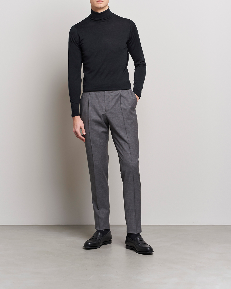 Herre | Trøjer | John Smedley | Cherwell Extra Fine Merino Rollneck Black