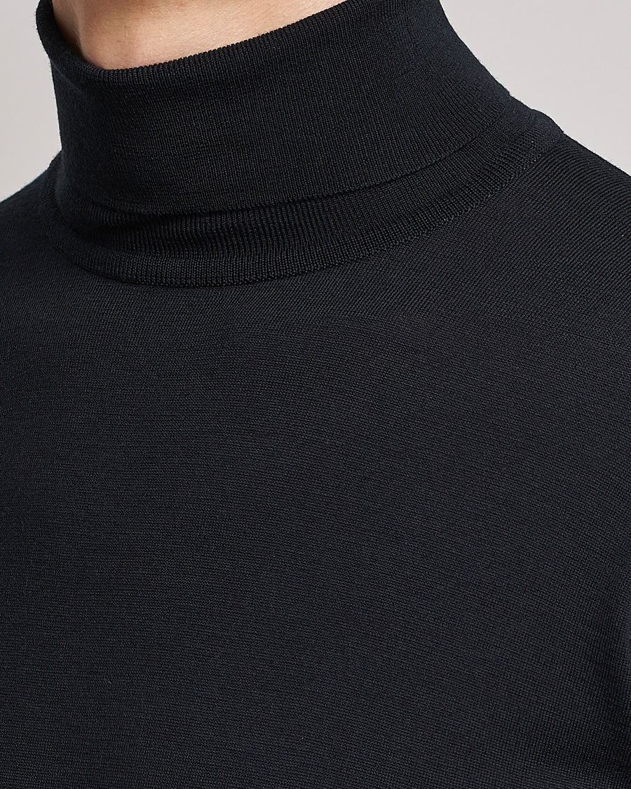 Herre | Trøjer | John Smedley | Cherwell Extra Fine Merino Rollneck Black