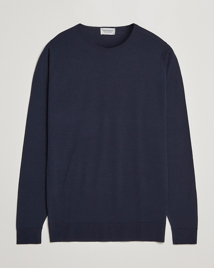 Herre | Trøjer | John Smedley | Lundy Extra Fine Merino Crew Neck Midnight