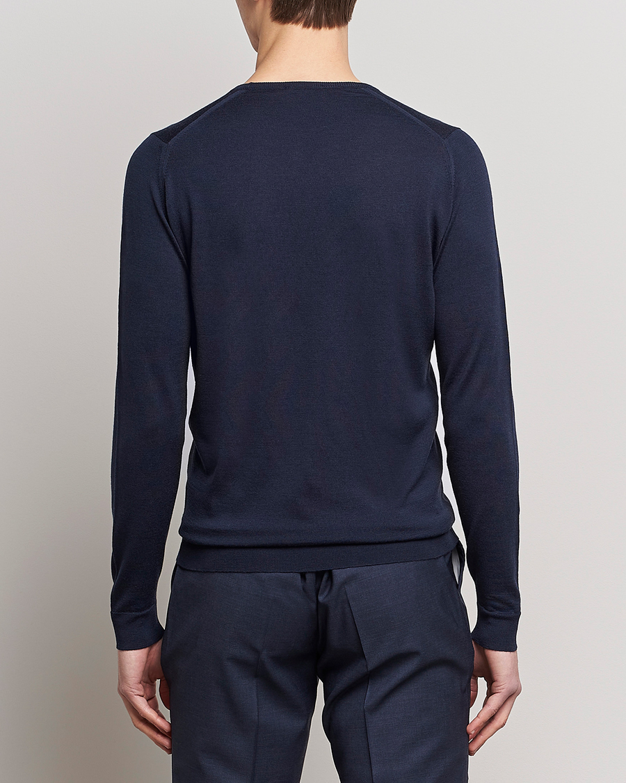 Herre | Trøjer | John Smedley | Lundy Extra Fine Merino Crew Neck Midnight