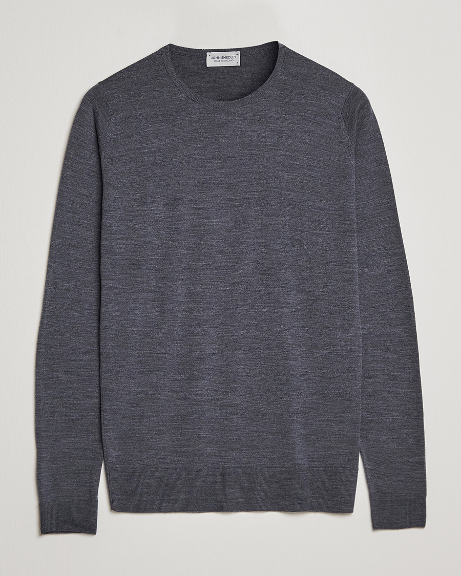 Herre | Trøjer | John Smedley | Lundy Extra Fine Merino Crew Neck Charcoal
