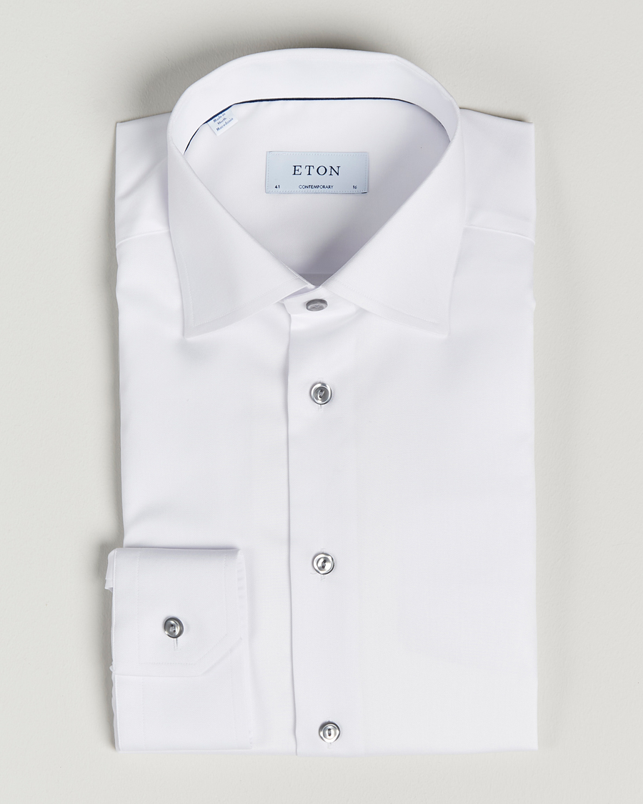 Herre |  | Eton | Contemporary Fit Signature Twill Shirt White