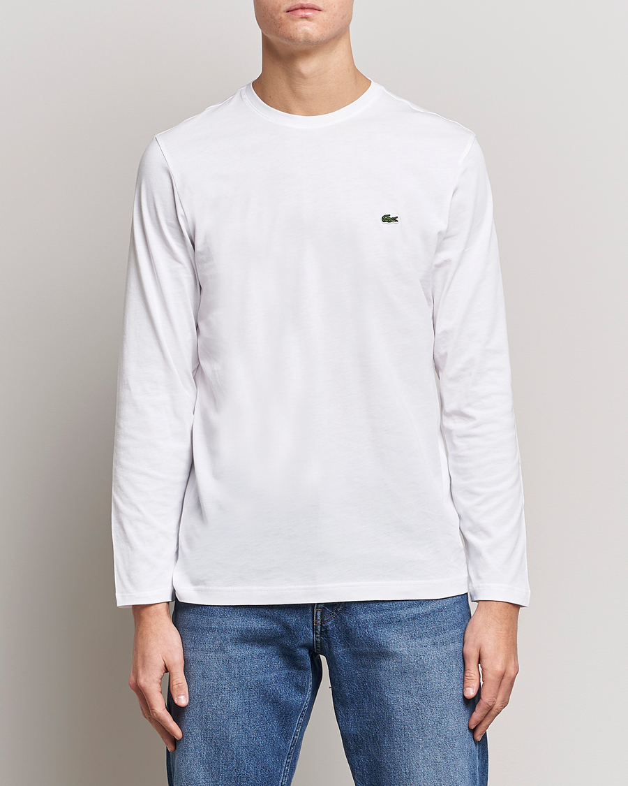 Herre |  | Lacoste | Long Sleeve Crew Neck T-Shirt White