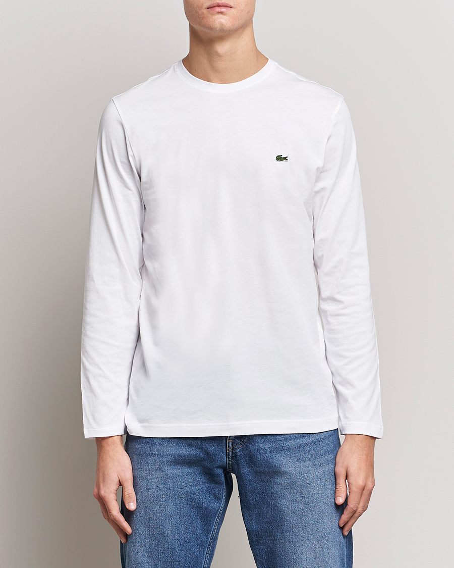 Herr |  | Lacoste | Long Sleeve Crew Neck T-Shirt White